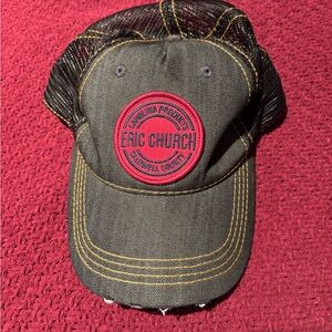 Eric Church Black and Red Trucker Baseball Hat Cap